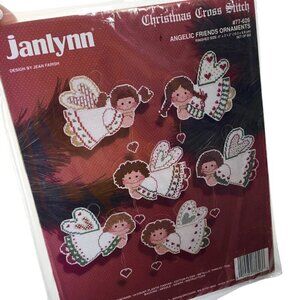 Janlynn Cross Stitch Kit Angelic Friends Ornaments 77-626 Angels Plastic Canvas